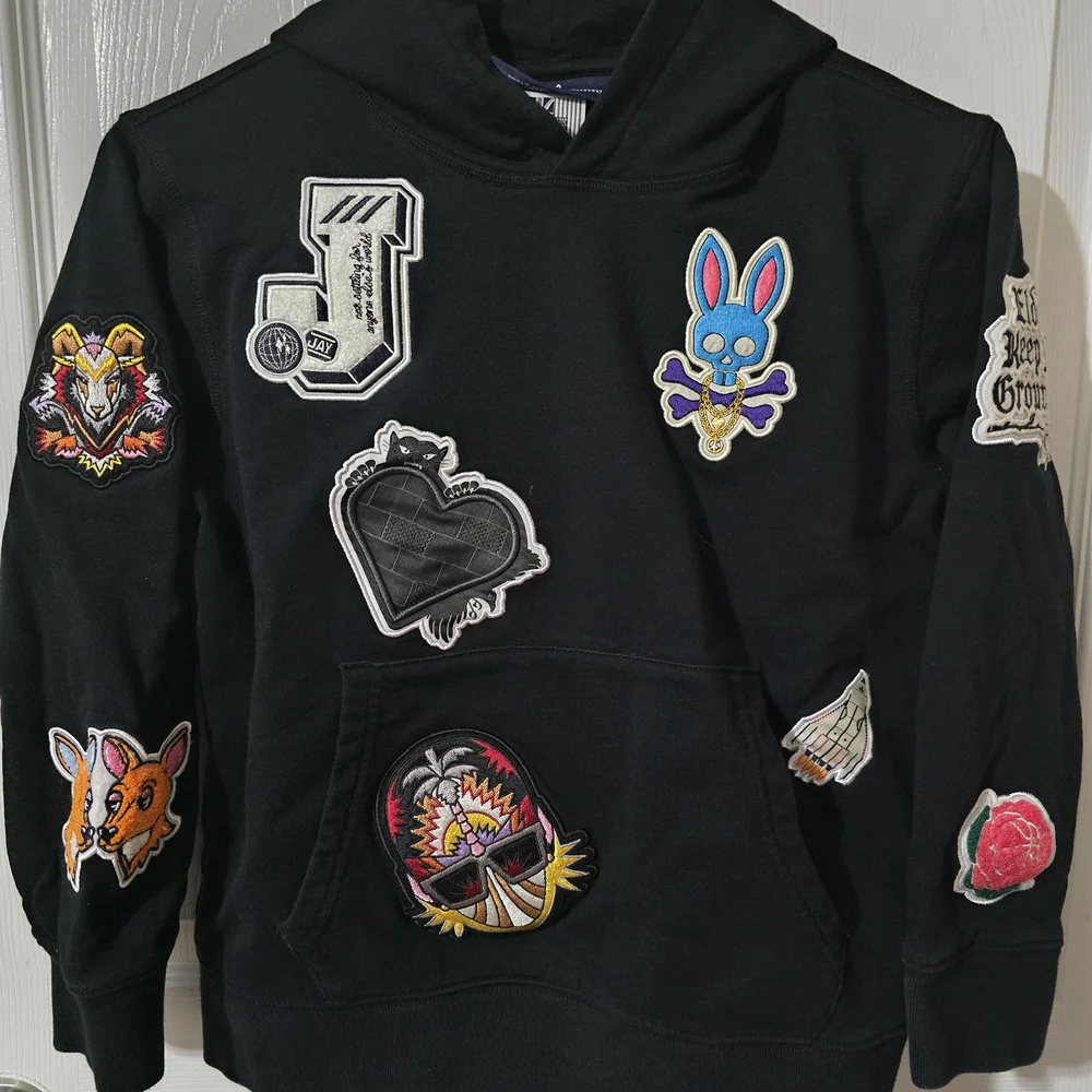 Psycho Bunny Hoodie with Colorful Patches - Picture 1 of 3